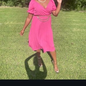 “DANNI” CURVY Any-Occasion V Neck Pleated Dress